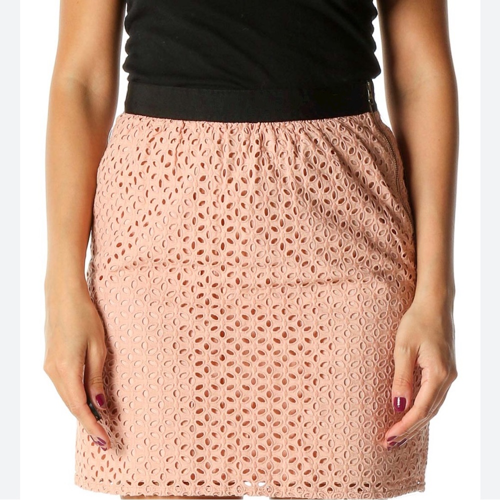 LOFT Mini Blush Eyelet Skirt 14P